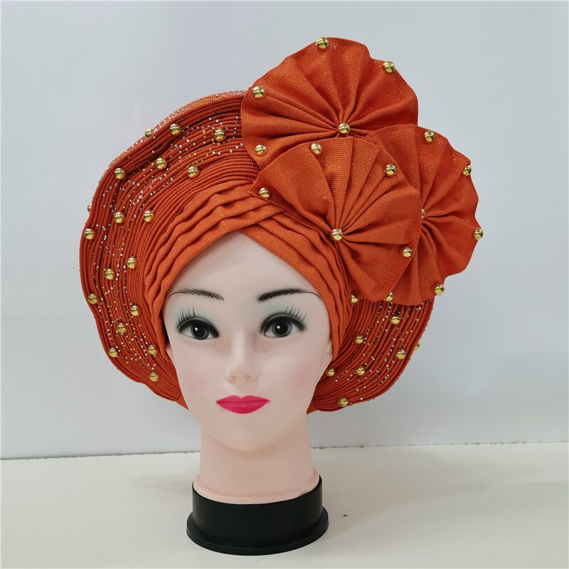 Beaded Auto Gele With Sequins