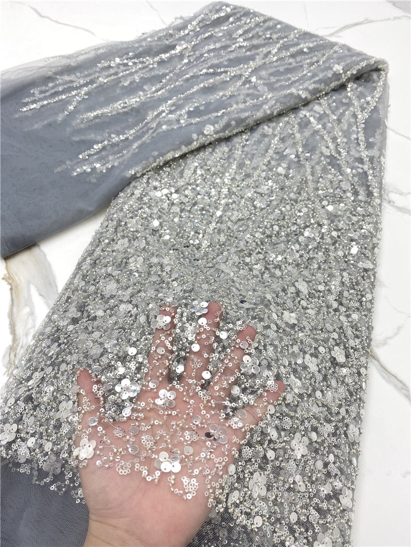 French Lace With Beads and Sequins