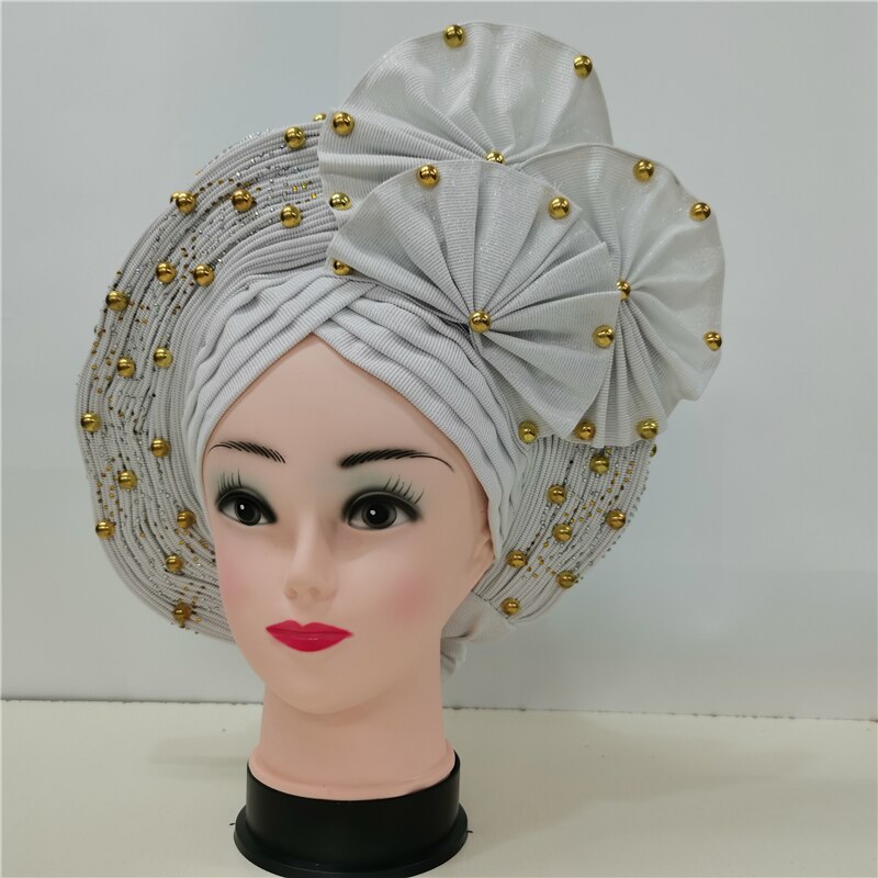 Beaded Auto Gele With Sequins