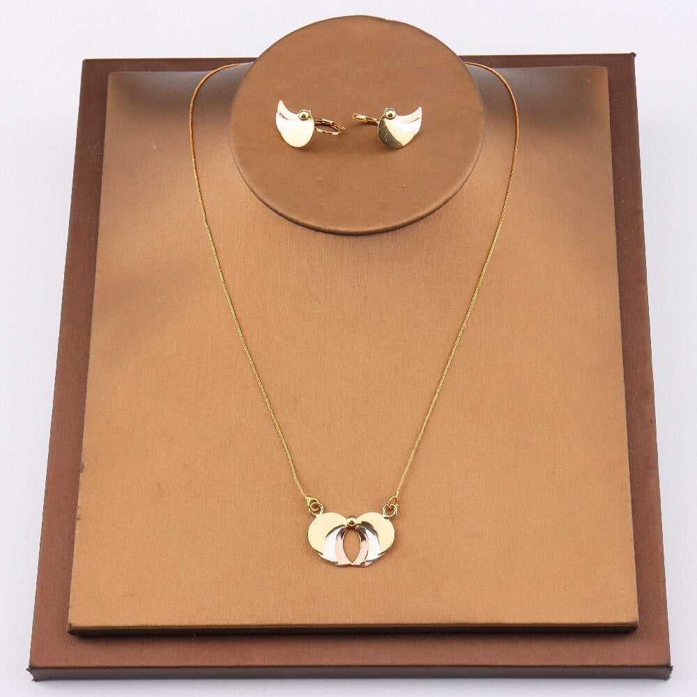 Brazilian Gold Plated Jewelry Sets Italian Style Luxury Pendant