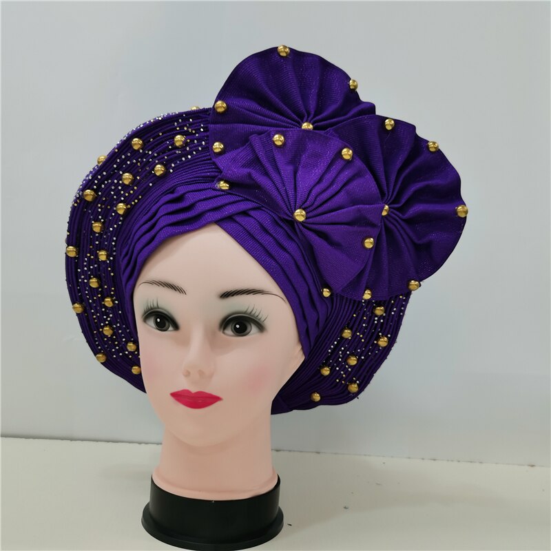 Beaded Auto Gele With Sequins