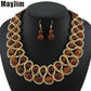 Handmade gold chain african crystal bead dubai jewelry sets