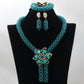 Nigerian African Party Jewelry Set Shinny White and Gold Crystal Rope Chain Necklace Set Women Birthday Gift Jewelry Set ABH467