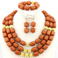 Traditional Nigerian Wedding Artificial Coral Beads Bridal Jewelry Sets African Beads Jewelry Necklace Set Free Shipping ABF901