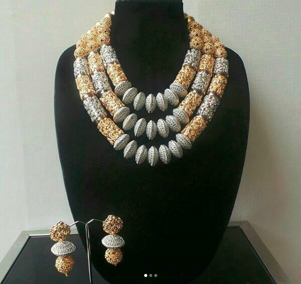 Coral Beads Wedding Jewelry Set For Bride and Groom
