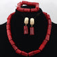 Wonderfu  Birthday Gift Natural Coral Beads Necklace Set African Coral Necklace Jewelry Set Cheap  Beads Free Shipping ABL534