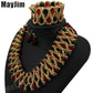 Statement necklace fashion jewelry sets Handmade gold chain african nigerian crystal bead dubai jewelry sets Vintage Bijoux