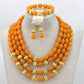 Traditional Nigerian Wedding Artificial Coral Beads Bridal Jewelry Sets African Beads Jewelry Necklace Set Free Shipping ABF901