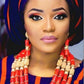 URORU African jewellery Set Nature Original Coral Beads Jewelry Set for women Fashion 2 Layers Nigerian Necklace for Wedding