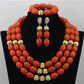 Traditional Nigerian Wedding Artificial Coral Beads Bridal Jewelry Sets African Beads Jewelry Necklace Set Free Shipping ABF901