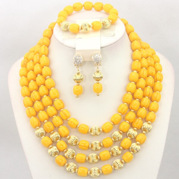 Traditional Nigerian Wedding Artificial Coral Beads Bridal Jewelry Sets African Beads Jewelry Necklace Set Free Shipping ABF901