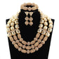 Coral Beads Wedding Jewelry Set For Bride and Groom