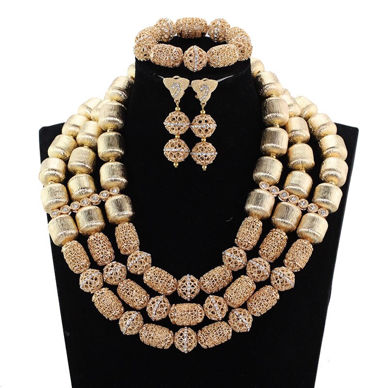 Coral Beads Wedding Jewelry Set For Bride and Groom