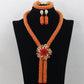 Nigerian African Party Jewelry Set Shinny White and Gold Crystal Rope Chain Necklace Set Women Birthday Gift Jewelry Set ABH467