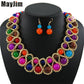 Handmade gold chain african crystal bead dubai jewelry sets