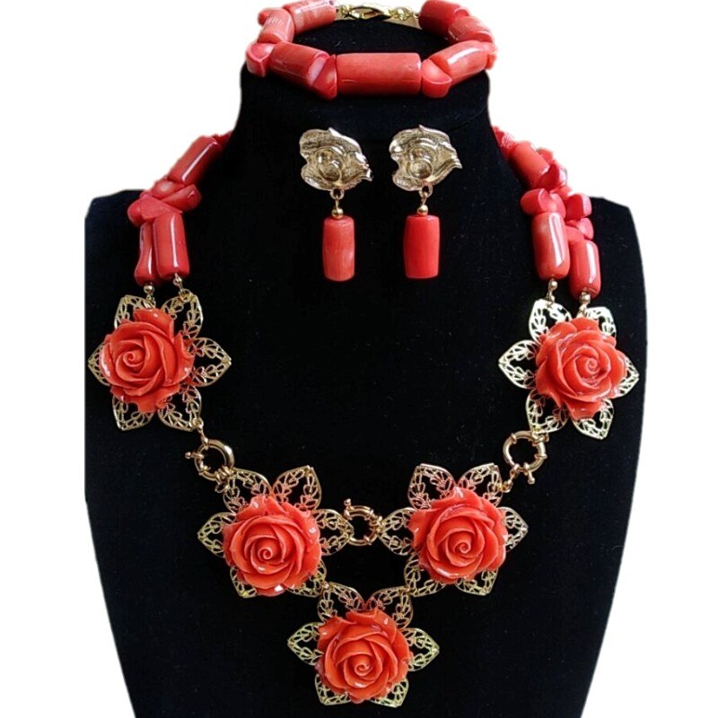 Genuine Coral Edo Bridal Bead Set