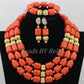 Traditional Nigerian Wedding Artificial Coral Beads Bridal Jewelry Sets African Beads Jewelry Necklace Set Free Shipping ABF901