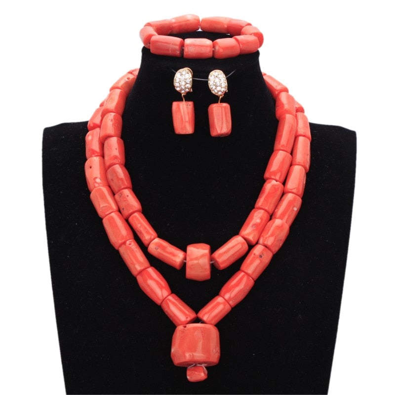 Genuine Coral Edo Bridal Bead Set