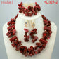 Wonderful Gold Color African Coral Beads Jewelry Set Nigerian Beads Necklace African Costume Jewelry Set HD322-1