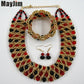 Statement necklace fashion jewelry sets Handmade gold chain african nigerian crystal bead dubai jewelry sets Vintage Bijoux
