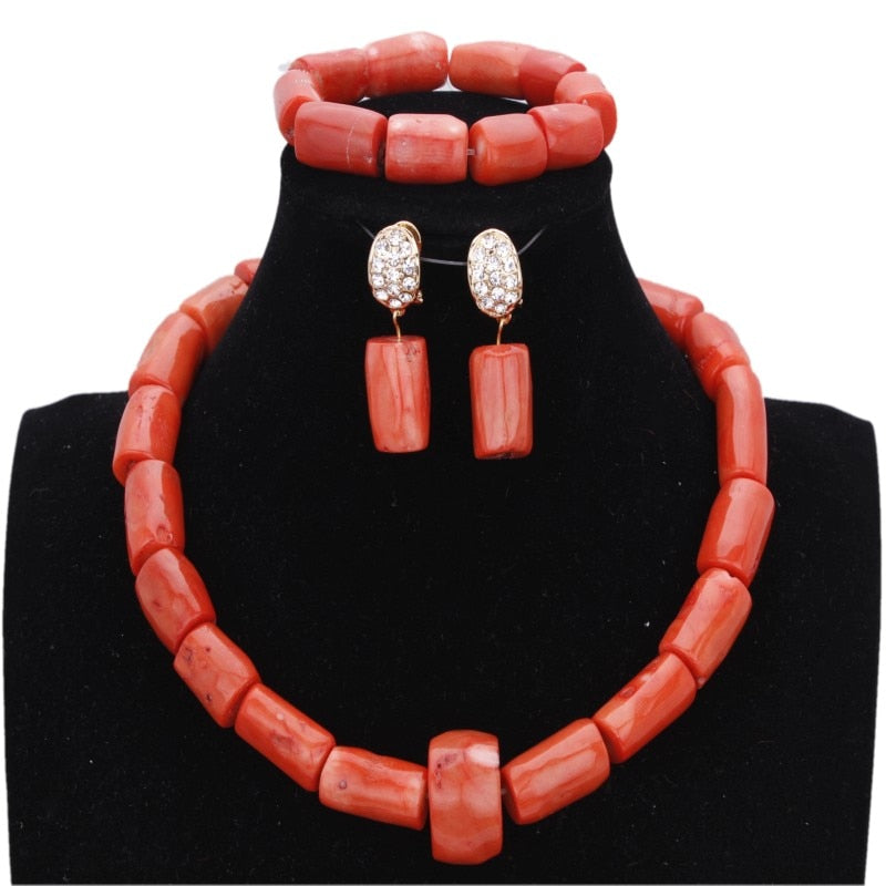 Genuine Coral Edo Bridal Bead Set