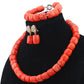 Wonderfu  Birthday Gift Natural Coral Beads Necklace Set African Coral Necklace Jewelry Set Cheap  Beads Free Shipping ABL534