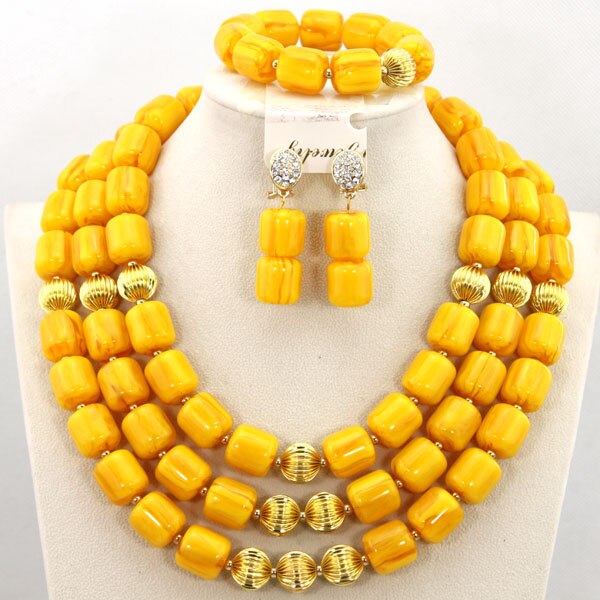 Traditional Nigerian Wedding Artificial Coral Beads Bridal Jewelry Sets African Beads Jewelry Necklace Set Free Shipping ABF901