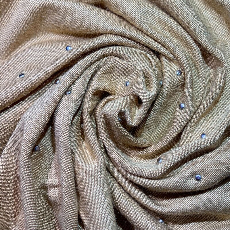Cotton Turban Hijab Beading Headscarf