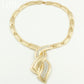 Dubai Gold Jewelry Crystal Necklace Hoop Earrings