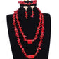 Coral Beads Necklace Jewelry Set