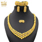 Nigerian Wedding Jewelry Set Gold Plated Dubai African Chokers Necklace Earrings Rings Fashion Bridal Jewellery Sets For Women