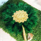 Gold Lace Feather Fan