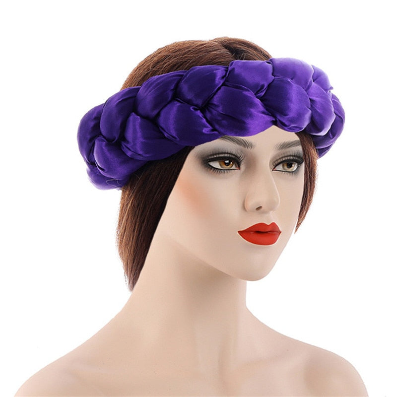 Satin Braided HeadBand With Sequins