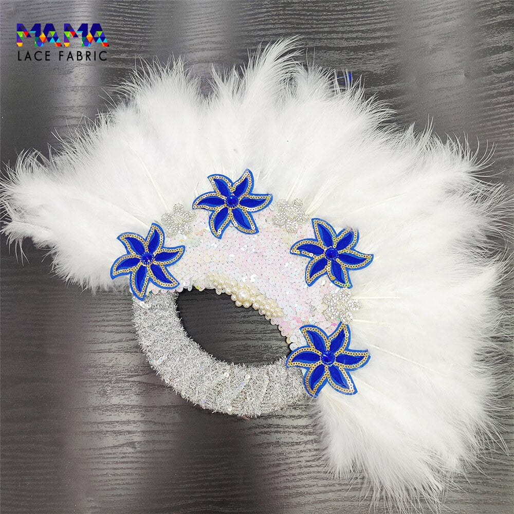 Feather Fan With Stones