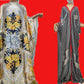 Traditional Print Holiday V-Neck Long Kaftan