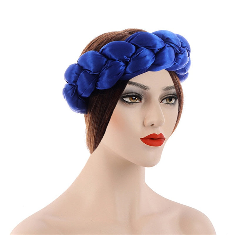 Satin Braided HeadBand With Sequins