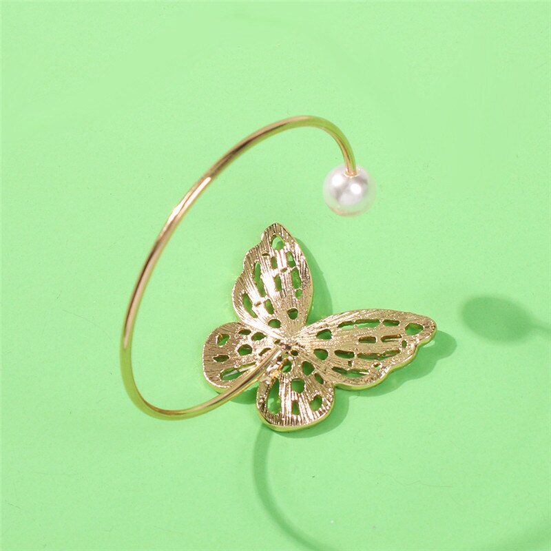 Fashion Rhinestone Big Butterfly Cuff Bracelet For Women Etrendy New Style Personality Bracelets &amp; Bangles