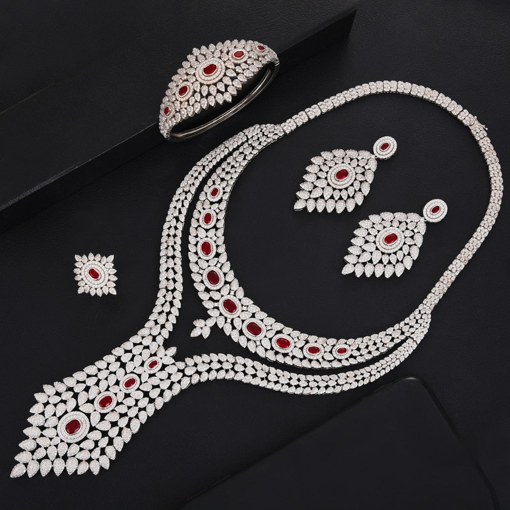 Double Layer Cubic Zircon Chokers Dubai Gold