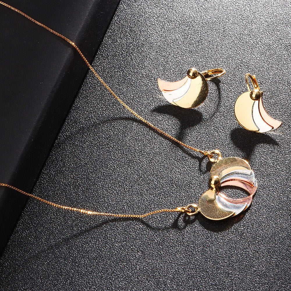 Brazilian Gold Plated Jewelry Sets Italian Style Luxury Pendant