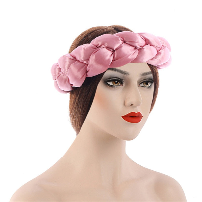 Satin Braided HeadBand With Sequins