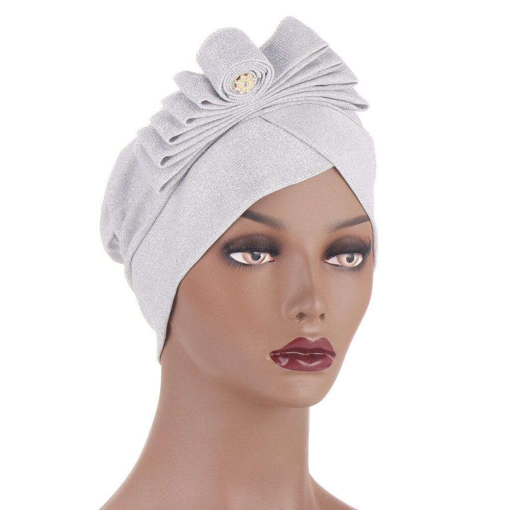 Shimmer Turban Cap