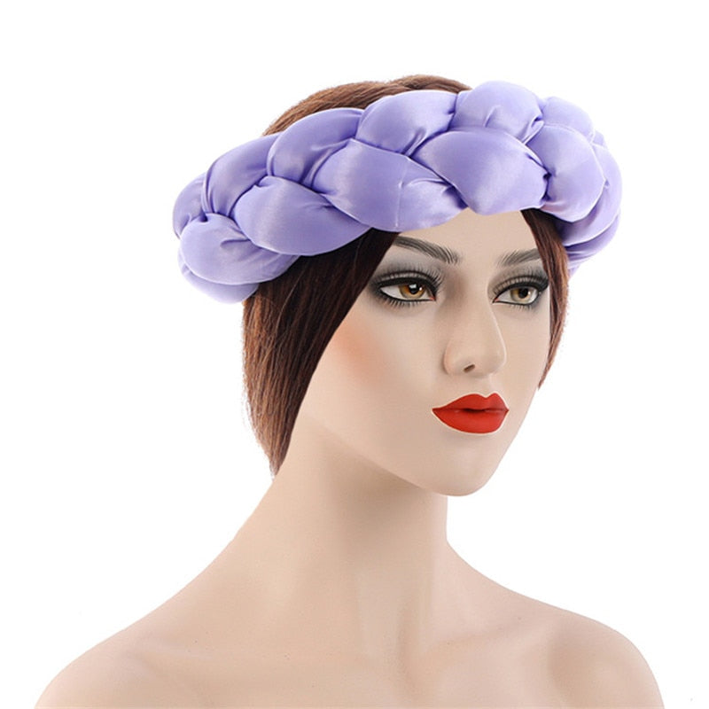 Satin Braided HeadBand With Sequins