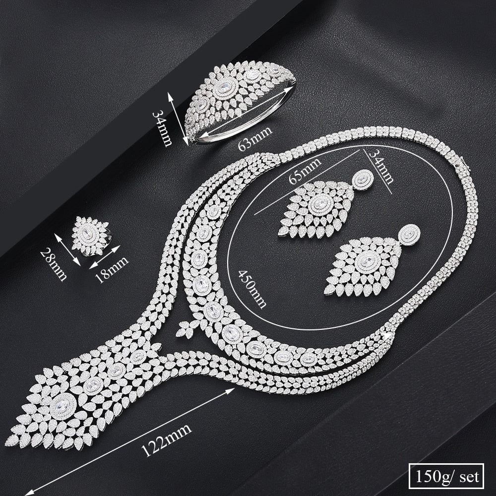 Double Layer Cubic Zircon Chokers Dubai Gold