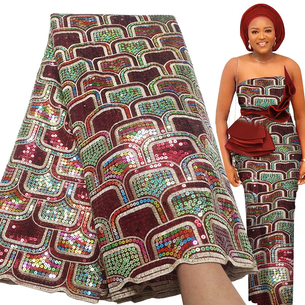 Luxury Sequence Lace Fabric 5 Yards French Tulle