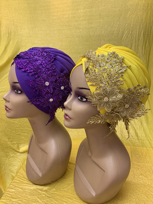 Flowers Sequins Head Wrap