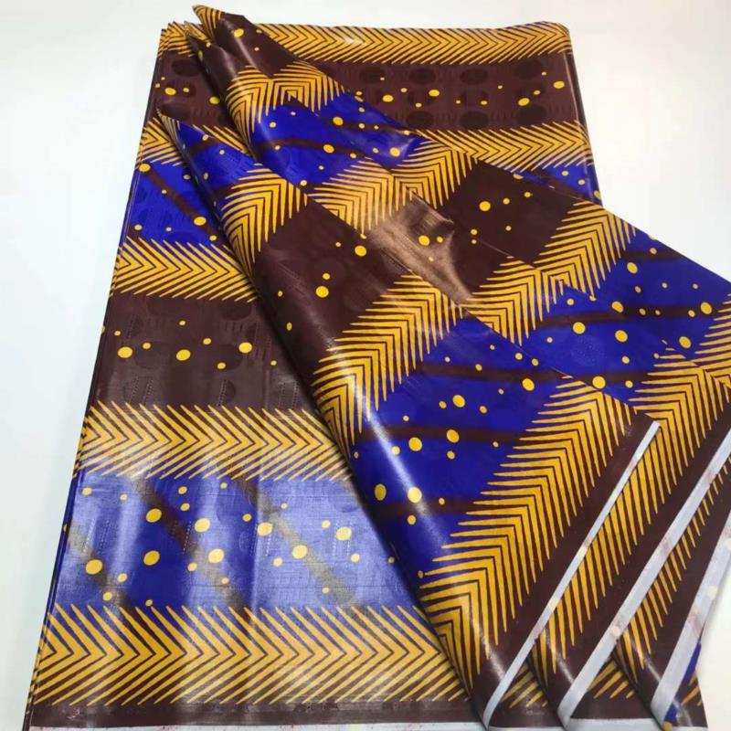 Top Quality Colorful Style African Bazin Riche Fabric Cotton Basin Sewing Guinea Brocade Tissu Africain Nigerian Atiku 5 Yards