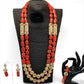 Nigeria Wedding Jewelry Handmade  Original Coral African Beads Jewelry Set Gold Dubai Women Costume Jewelry Set Coral Party ABG8