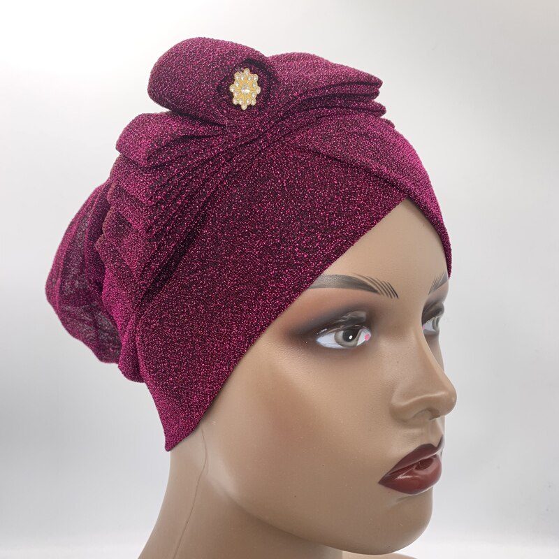 Shimmer Turban Cap