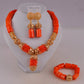 Orange Coral Jewelry Set
