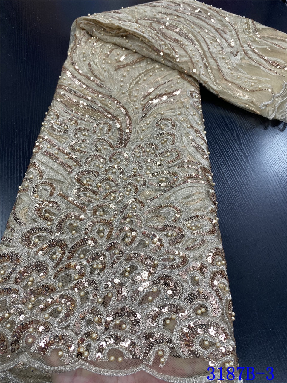 Lace Fabric With Beads
